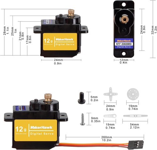 Mini bocina servo digital de alto par RC 12G para Axial SCX24 para actualizar EE. UU. - Imagen 8 de 56