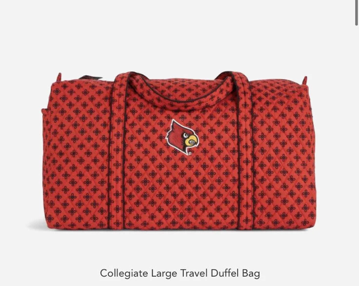 Vera Bradley Collegiate Duffel Louisville Cardinals Mini Concerto Vermelho/Preto Novo com etiquetas - Imagem 3 de 3