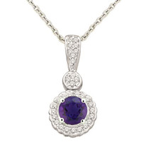 Amethyst und Diamant Anhänger 10K Rose, Weiß Oder Gelbgold Februar Geburtsstein