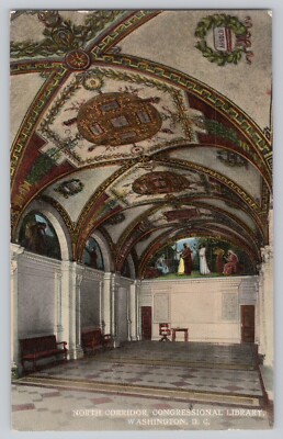 Postcard North Corridor, Congressional Library, Washington DC Z171