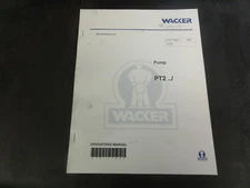 Wacker PT2 Pump Operator's Manual