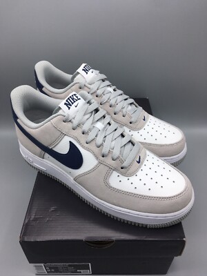 Nike Air Force 1 Low 07  Light Smoke Grey White Midnight Navy EU 41 Grau Weiß