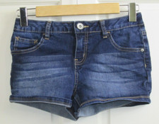 Justice Jean Shorts Girls Size 14 Waist 27 Distressed Stretch Dark 76-29928