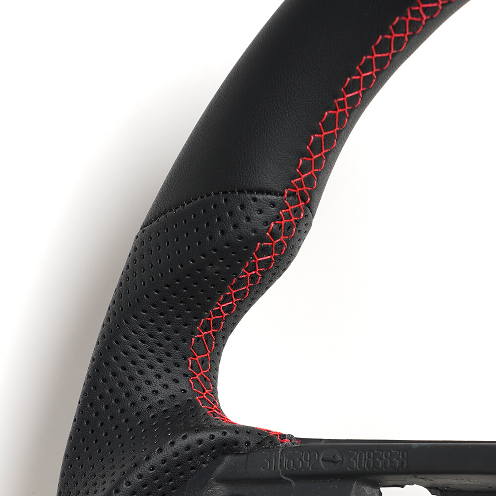 Full Leather Sport Steering Wheel for Audi R8 TT TTS TTRS 2016-2024 Red Ring