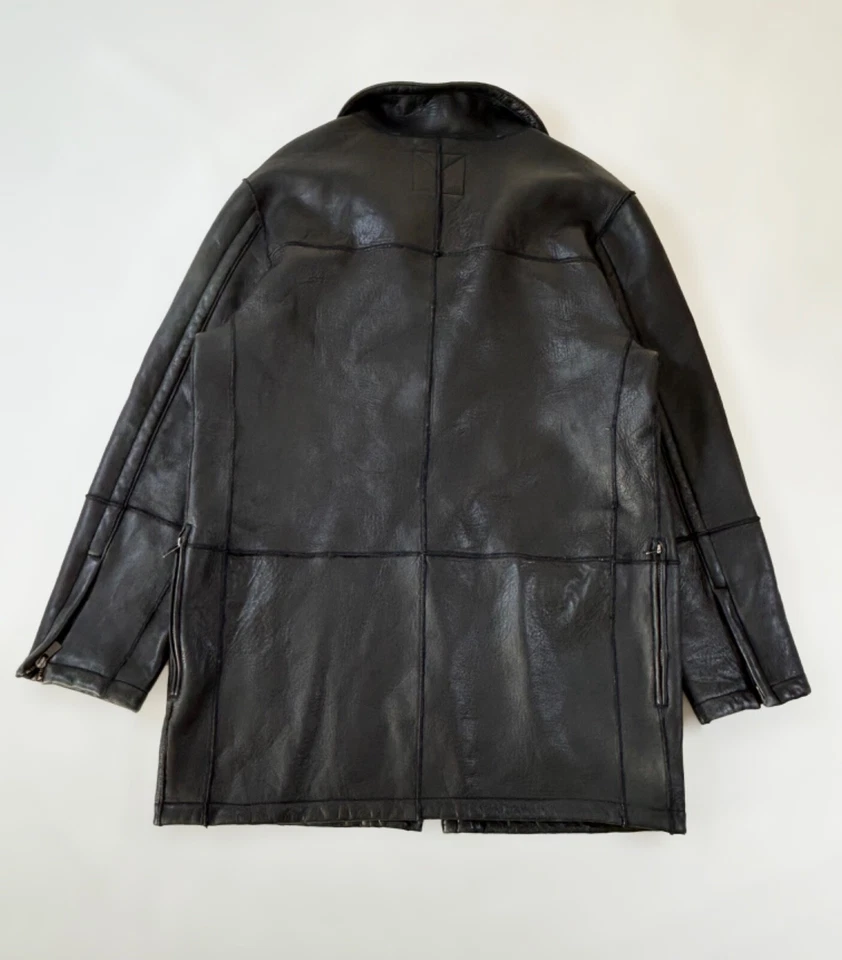 Abrigo Michael Kors de cuero suave negro forro de piel sintética para hombre talla grande de gran tamaño Foto 3 de 4