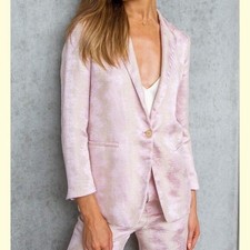 Forte Forte Liquid Shimmer Linen Blend Women Small Blazer Nwt