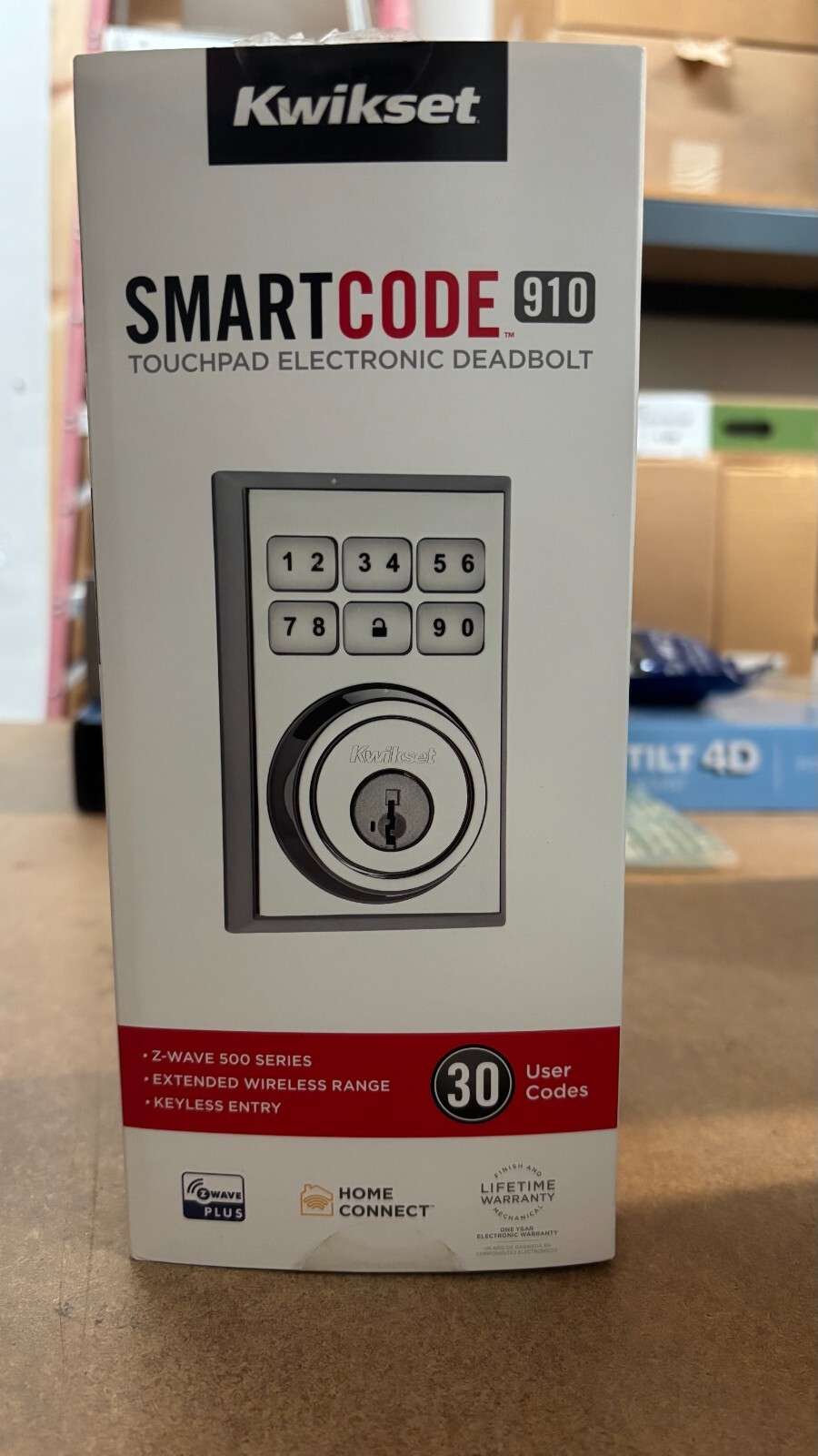 Kwikset SmartCode Touchpad Satin Chrome Z-Wave Deadbolt Lock 99100-011