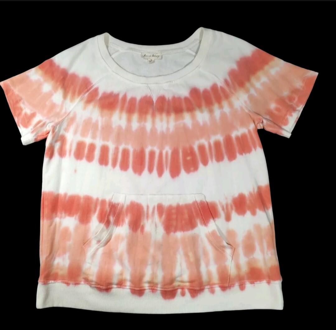 Pink Jane And Delancey Tie Dye Sweatshirt Jane Delancey Tie Dye Fleece  Short Sleeve Sweatshirt Women Size Small, image size:1080x1060
