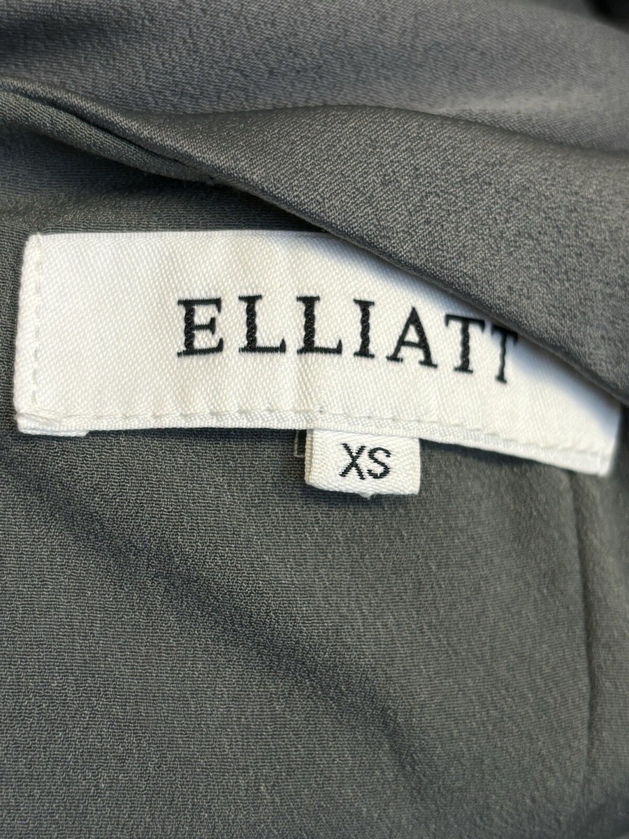 navy blue dress for baby girl Elliatt Camo Asymmetric Satin Cocktail Dress Size XS Green Drape Blouson main image 1
