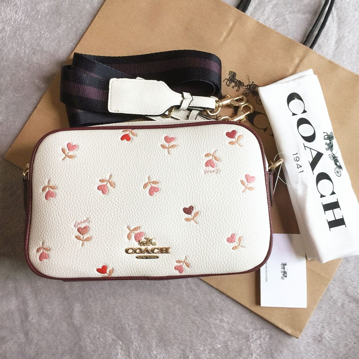 COACH Shoulder Bag Crossbody Heart Floral Print C2835 Chalk Outlet  