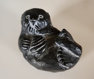 Vintage Sea Otter GLACIAL ICE Sculpture Handcrafted Alaskan Sea Lion Figurine