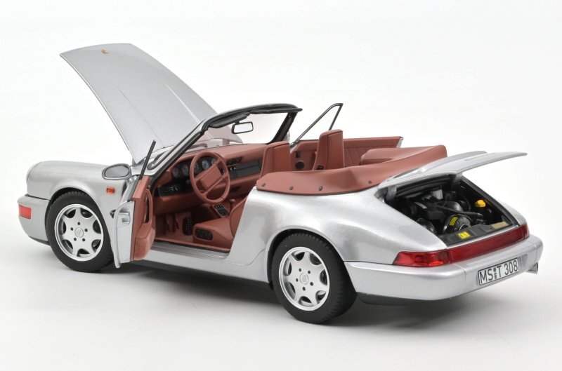 PORSCHE 911 Carrera 2 Cabriolet - 1990 - silver - NOREV 1:18