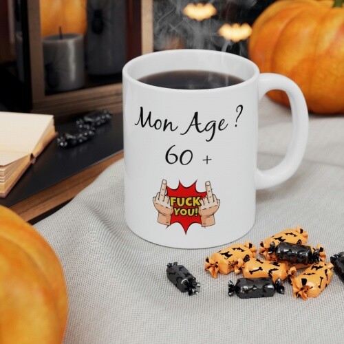 Mug Anniversaire 60 Ans Humour – J’ai Pas 60 Ans, J’ai 18 Avec 42 Ans D’Expérience – Tasse Drôle 330 Ml Cadeau Original