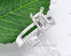 0.20 ct  14k White Gold Ladies Diamond Semi mount Ring fits emerald cut   6x8 mm — photo 2