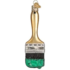 Old World Christmas Glass Blown Ornament, Green Paint Brush (With OWC Gift Box)