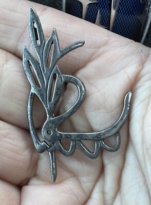 M EISEMANN Vtg Sterling Silver Pendant Pin Dove Peace Branch Bird Modernist
