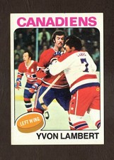 1975 Topps Hockey Card #17 Yvon Lambert Montreal Canadiens 