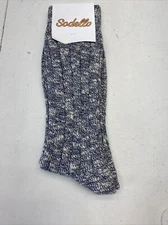 Sodello Men's Classic Boot Socks One Size Navy/White Marble Socks New