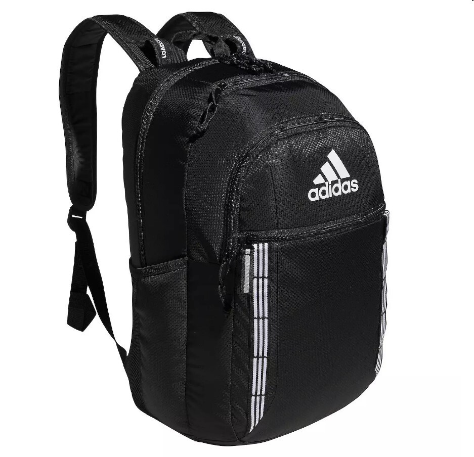 Adidas Excel 7 Black White School Backpack Laptop Bookbag New