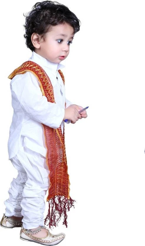 Boys Festive & Party Kurta, Churidar & Dupatta Set (White Pack of 1) - Image 2 of 2