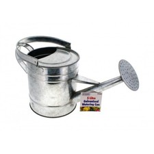 5L Galvanised Metal Watering Can Silver Watering Plants Garden Bucket  Durable