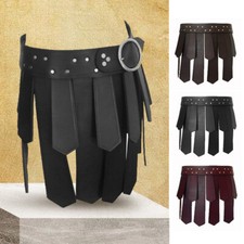 Medieval Ancient Faux Leather Roman Legion Gladiator Battle Belt Skirt Armor