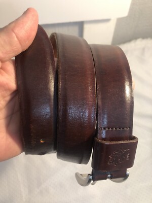 YRI Leather Belt SZ 32, Waist 30 1886 Leaf Golf Belt M/W Soild Brass Buckle 