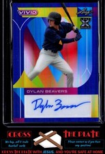 1-2022 Leaf Vivid Navy Blue Auto Dylan Beavers Baltimore Orioles 15/30 #BA-DB1