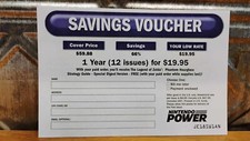 NINTENDO POWER Magazine SAVINGS VOUCH Mail-In Subscription Insert Card JE18SW1AN