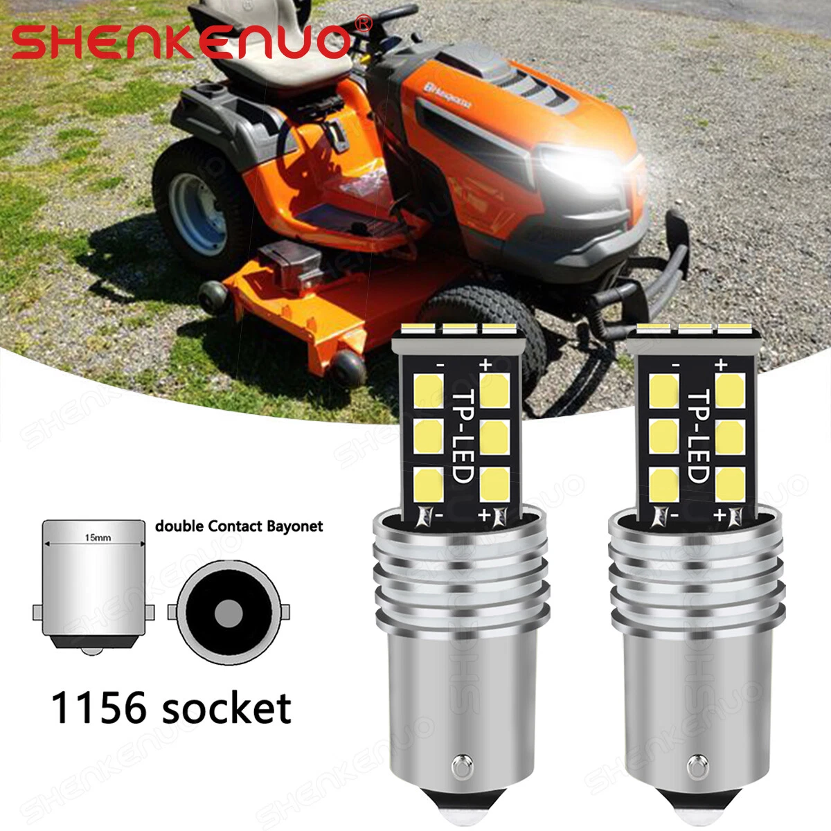 2X SUPER LED Light Bulbs For a Husqvarna YTH22V42LS YTH22V46 mower