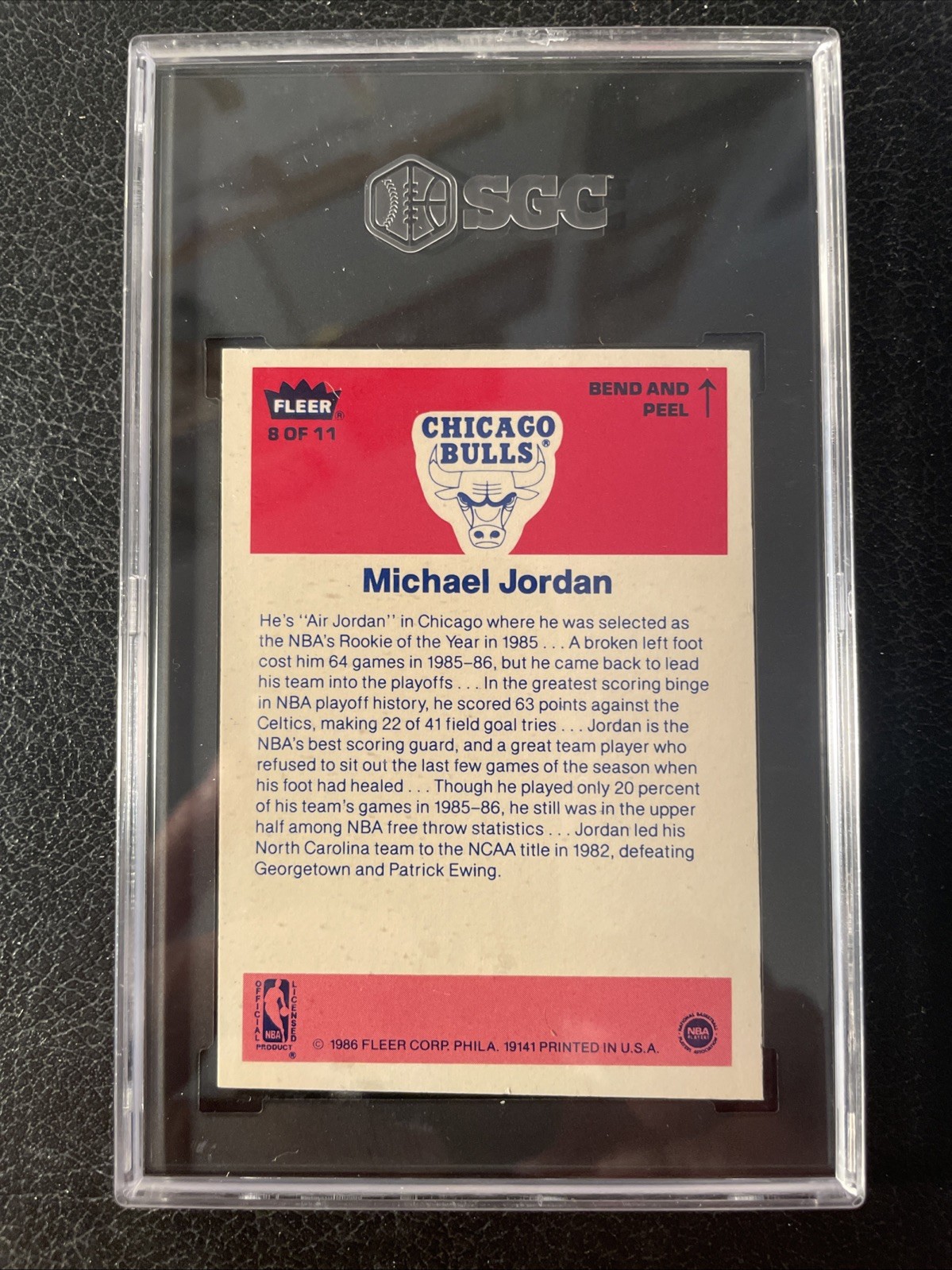 1986-87 Fleer - Stickers Michael Jordan #8 (RC) view 2