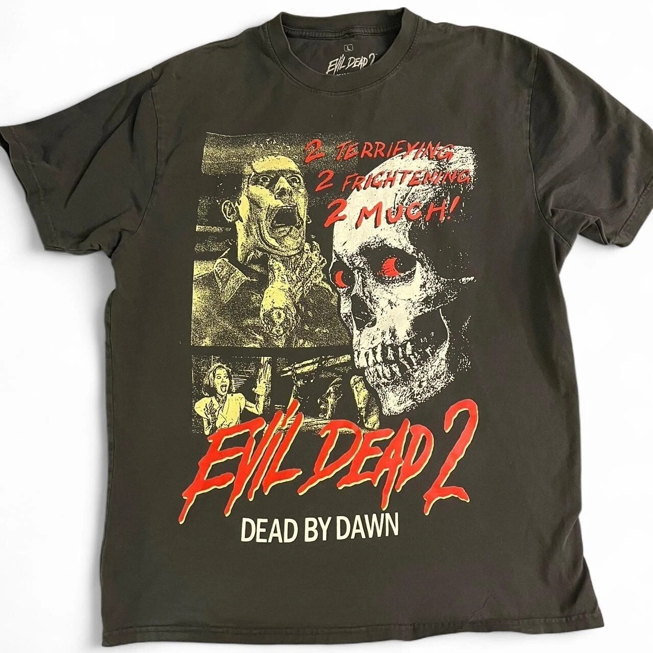 Evil Dead 2 Dead By Dawn horror short sleeve black color shirt Reprint