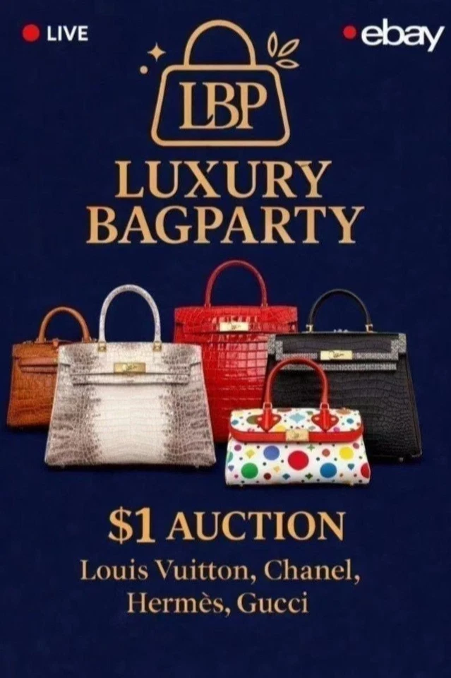 $1 AUCTION 🔷 BIRKIN 35 BLEU 🔷, CHANEL IRIDECENT, LOUIS VUITTON &MORE!!
