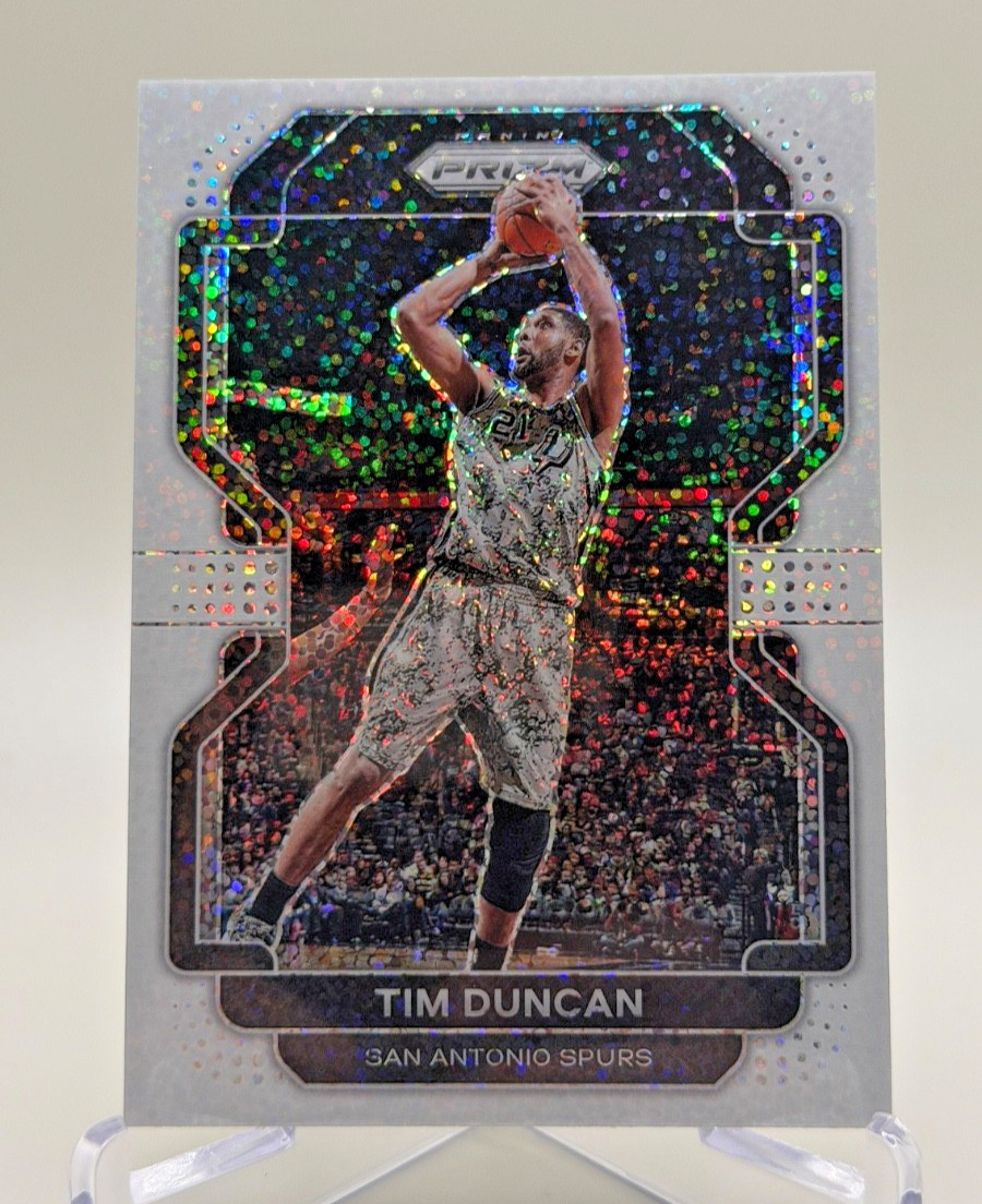 2021-22 Panini Prizm #268 Tim Duncan White Sparkle Prizm SP San Antonio Spurs