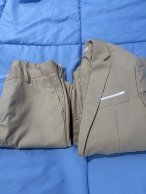 Boys Suit  Set 2 Pcs ( Blazer &pant )Beige Color Size 14R Used Exc-Condition