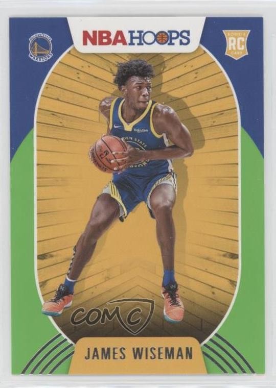 2020-21 Panini NBA Hoops Neon Green James Wiseman #205 Rookie RC 10c0