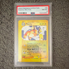 Pokemon 2002 Expedition Base Set Raichu 25/165 Reverse Holo PSA 8 English