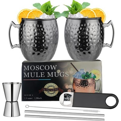 Moscow Mule Becher Set Edelstahl 2 Stück Cocktail Tassen Bar Geschenk