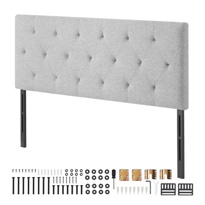 Uimoso Headboard for Full Size Bed with Adjustable Height Sponge & Fabric Grey