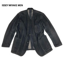 USED ISSEY MIYAKE MEN REVERSIBLE COLLARLESS JACKET MH860 ACCEPTABLE
