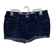 Aeropostale Womens Size 6 Midi Cutoff Dark Wash Stretch Denim Jean Short Shorts
