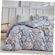 Blue Duvet Cover King Size, King 104 90 inch C  paisley Blue no Comforter 