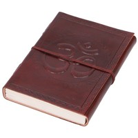 Lederbuch, Notizbuch, Tagebuch, Schreibbuch Mit Ledereinband 100 Seiten - Om 12