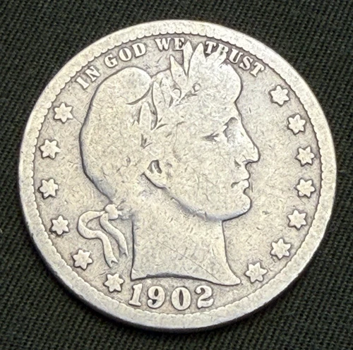USA - 1902 Silver Barber Quarter - FREE SHIP