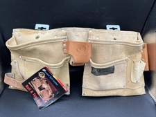 Rooster R-499-2  Suede Leather Carpenter Tool Belt Nail Bag Pouch NEW NOS Mexico