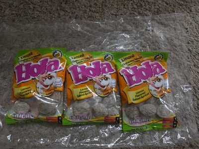 3x Bags Hola saladitos (salted apricot) lemon flavored 1.2oz bag Mexican candy 