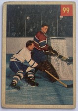 1954-55 Parkhurst Placid Plante Foils Tireless Teeder #99 Vintage Maple Leafs