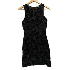 Free People Womens Dress Size S Black Burnout Velvet Floral Gothic Witchy Indie