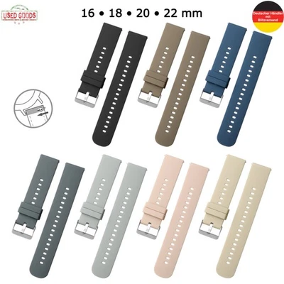 Uhrenarmband Silikon Armband 16 18 20 22 mm Universell Ersatzband Band Uhr - Bild 1 von 4