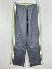 Vintage Nike Pants Womens M Gray Green Track Windbreaker Lined Warmup Gym Y2K